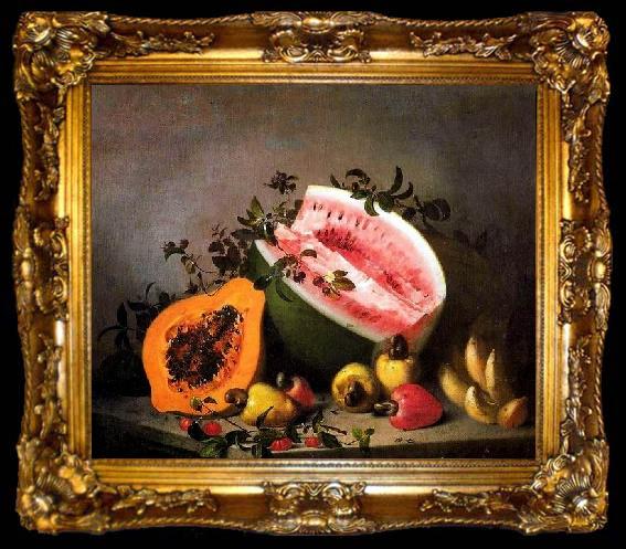 framed  Mota, Jose de la Papaya and watermelon, ta009-2